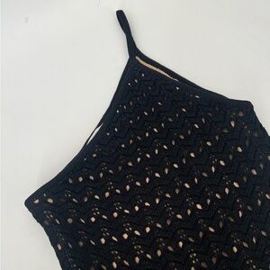 Aqua Black Lace Midi Dress